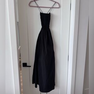 Astr Black Smocked Bodice Maxi Dress with Spaghetti Straps